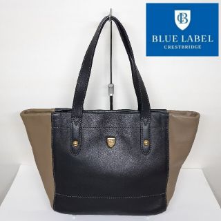 バーバリーブルーレーベル(BURBERRY BLUE LABEL)の【美品】ブルーレーベル クレストブリッジ トートバッグ ハンドバッグ ミニトート(ハンドバッグ)