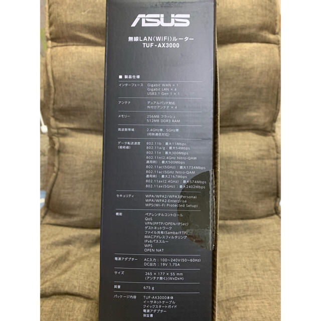 ASUS(エイスース)のASUS WiFi 無線 ルーターTUF-AX3000 スマホ/家電/カメラのPC/タブレット(PC周辺機器)の商品写真