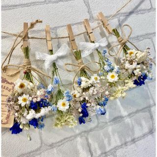 ドライフラワー スワッグ ガーランド❁276ブルー青 白デルフィニウム ...