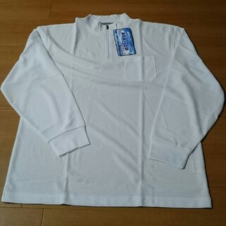 新品 ハーフジップロングシャツ 3L 白(Tシャツ/カットソー(七分/長袖))