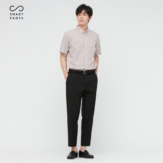 ユニクロ(UNIQLO)のユニクロ　スマートアンクルパンツ2WAYストレッチ（ウールライク) 黒　Sサイズ(スラックス)