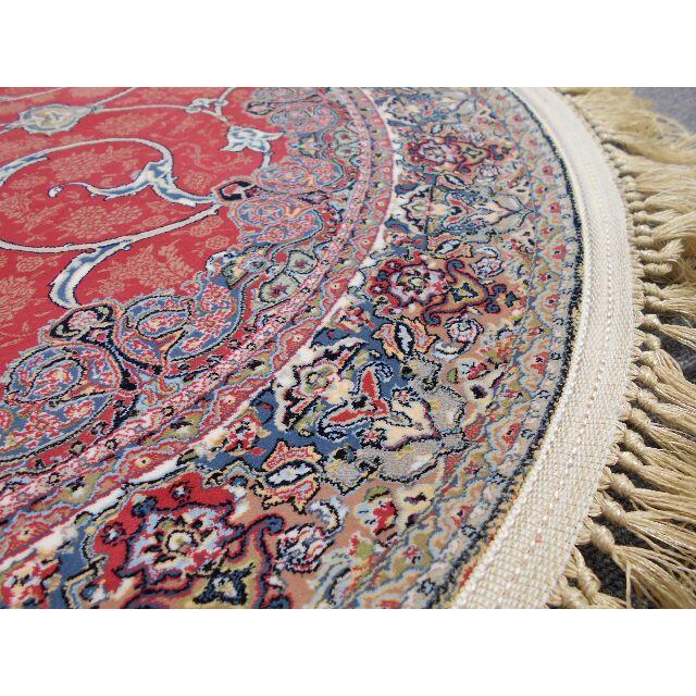 新入荷!高品質、高密度織! 本場イラン産 絨毯 円形100cm‐201521