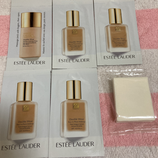 Estee Lauder(エスティローダー)のエスティーローダー リキッドファンデ　化粧下地　パフ コスメ/美容のキット/セット(サンプル/トライアルキット)の商品写真