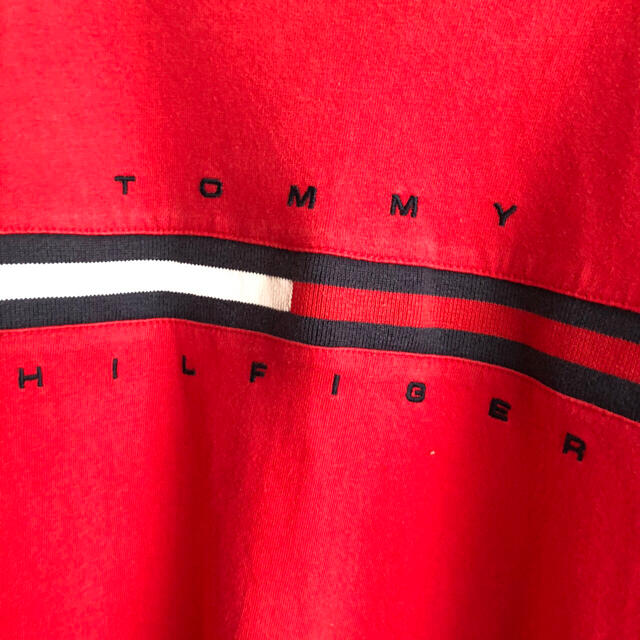 TOMMY HILFIGER(トミーヒルフィガー)の90s TOMMY HILFIGER ビッグロゴ　半袖　リンガー　Tシャツ　L メンズのトップス(Tシャツ/カットソー(半袖/袖なし))の商品写真