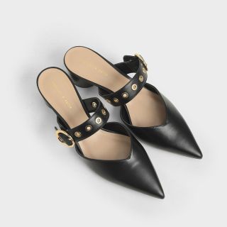 チャールズアンドキース(Charles and Keith)のチャールズ＆キース アイレットエンベリッシュド メリージェーンミュール(ハイヒール/パンプス)