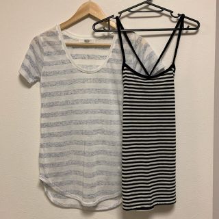 アズールバイマウジー(AZUL by moussy)のAZUL by moussy ボーダー　シアーTシャツ　キャミソール(キャミソール)