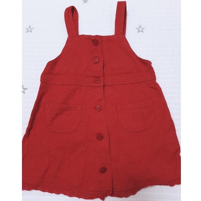 ELLE(エル)のELLE ベビー 赤ワンピース キッズ/ベビー/マタニティのベビー服(~85cm)(ワンピース)の商品写真