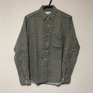 ユナイテッドアローズ ドット柄 コットンシャツ 薄手 ライトグレー メンズXS ユナイテッドアローズ ドット柄 コットンシャツ 薄手 ライトグレー メンズXS