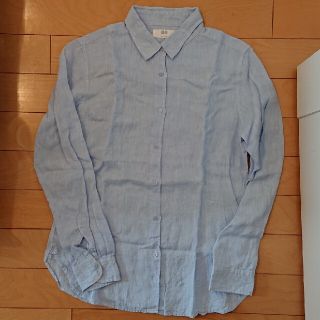 ユニクロ(UNIQLO)のUNIQLO レディース リネンシャツ L(シャツ/ブラウス(長袖/七分))