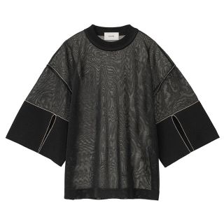 ステュディオス(STUDIOUS)のSEE-THROUGH LINE KNIT TOPS❤︎ブラック(カットソー(半袖/袖なし))