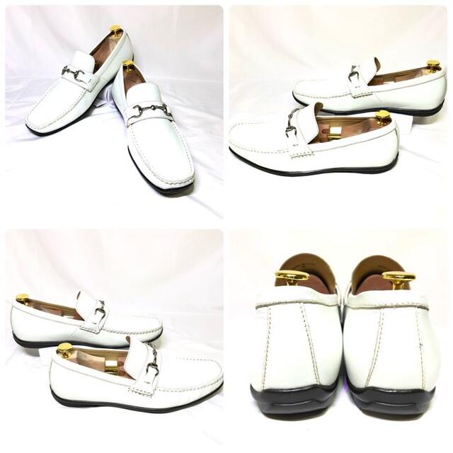 美品 REGAL 革靴 ビットローファー 26.5cm ホワイト メンズの靴/シューズ(ドレス/ビジネス)の商品写真