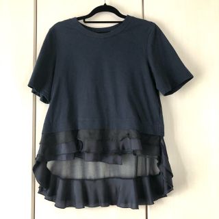 ミュベールワーク(MUVEIL WORK)のミュベール　フリル　ドッキング　Tシャツ　¥28600(Tシャツ(半袖/袖なし))