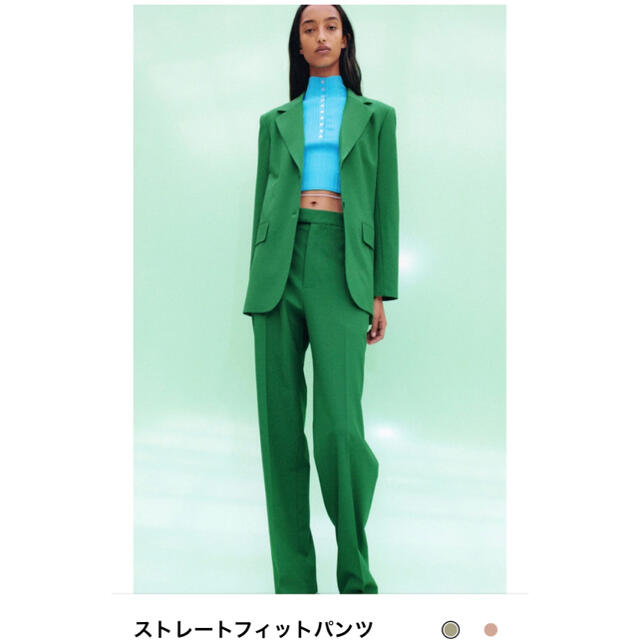 ZARA(ザラ)のZARA ストレート フィット パンツ XS フルレングスパンツ　希少サイズ レディースのパンツ(カジュアルパンツ)の商品写真