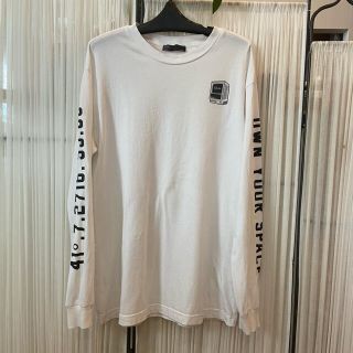 ベルシュカ(Bershka)のBershka☆袖ロゴ　ロンT  Ｍ　白×黒(Tシャツ/カットソー(七分/長袖))