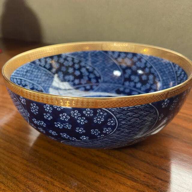 庫山窯 庫山焼 青い深皿 菓子鉢 深鉢 青華緑彩 美濃焼き
