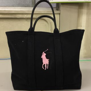 ラルフローレン(Ralph Lauren)のラルフローレン ブラック ピンクビックポニートートバッグ(トートバッグ)