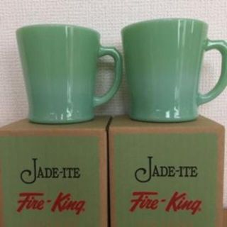 ファイヤーキング(Fire-King)のFire-King / Dハンドル マグカップ "Jade-ite" 2セット　(グラス/カップ)