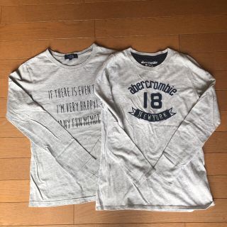 アバクロンビーアンドフィッチ(Abercrombie&Fitch)のガールズ長袖Tシャツ2枚　グレー150〜160(Tシャツ/カットソー)