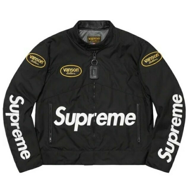 残りわずか】 Supreme - L Jacket Cordura Leathers Vanson Supreme