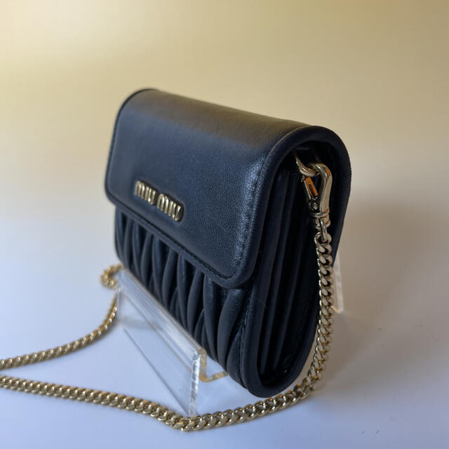 MIU MIU - MIUMIU 美品 黒 マテラッセ 財布 チェーンウォレット MIU MIU - MIUMIU 美品 黒 マテラッセ 財布 チェーンウォレット