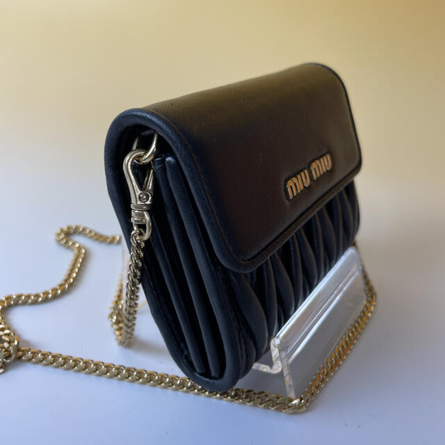 MIU MIU - MIUMIU 美品 黒 マテラッセ 財布 チェーンウォレット MIU MIU - MIUMIU 美品 黒 マテラッセ 財布 チェーンウォレット