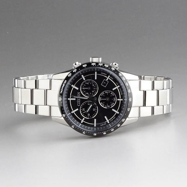 バーゲンで 【新品即納】シチズン 高級 メンズ腕時計 40mm 金属文字盤 ブラック クロノ