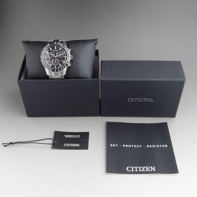 バーゲンで 【新品即納】シチズン 高級 メンズ腕時計 40mm 金属文字盤 ブラック クロノ