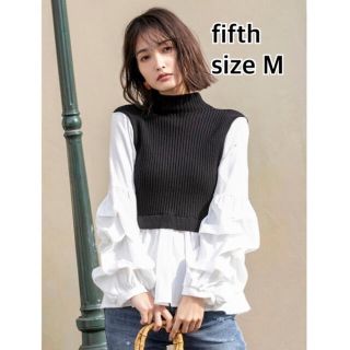 フィフス(fifth)の⑨⓪②fifth ボリュームスリーブドッキング ニット sizeM(シャツ/ブラウス(長袖/七分))