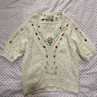 フランシュリッペ(franche lippee)のフランシュリッペ　刺繍半袖ニット(ニット/セーター)