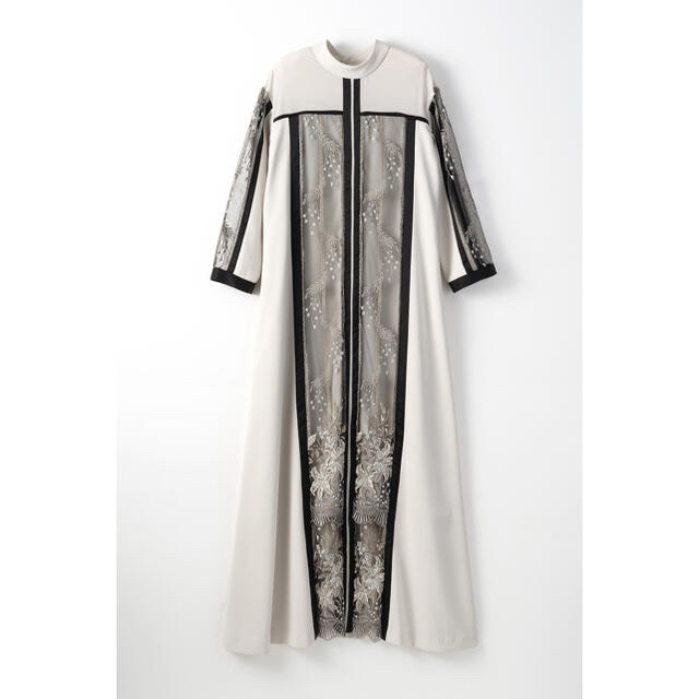 murral】Framed flower dress Light gray ロングワンピース murral】Framed flower dress Light gray ロングワンピース