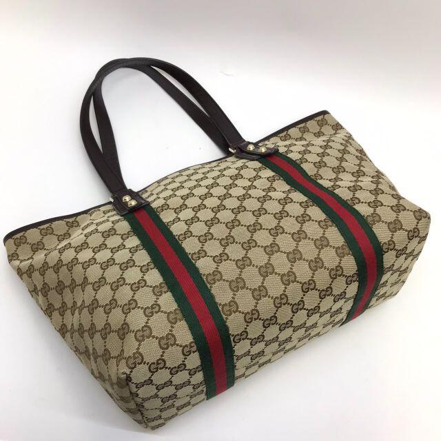 Gucci(グッチ)のグッチ 139260 シェリーライン トートバッグ GGキャンバス ブラウン レディースのバッグ(トートバッグ)の商品写真