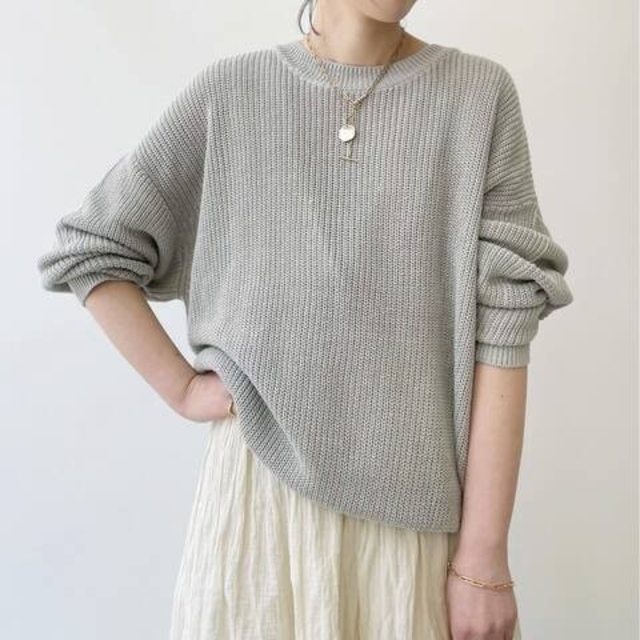 L'Appartement DEUXIEME CLASSE(アパルトモンドゥーズィエムクラス)のL'Appartement  LINEN BOYS KNIT  ベージュ レディースのトップス(ニット/セーター)の商品写真