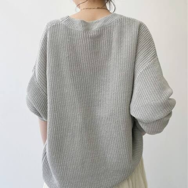 L'Appartement DEUXIEME CLASSE(アパルトモンドゥーズィエムクラス)のL'Appartement  LINEN BOYS KNIT  ベージュ レディースのトップス(ニット/セーター)の商品写真