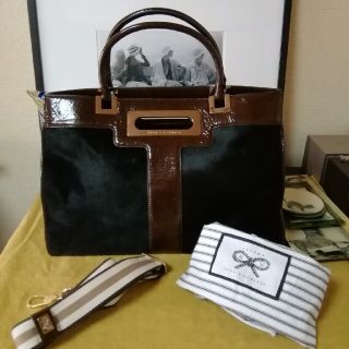 アニヤハインドマーチ(ANYA HINDMARCH)の非常に美品。ANYA HINDMARCH　ハラコ&レザー　2way　トートバッグ(トートバッグ)