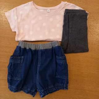 ムジルシリョウヒン(MUJI (無印良品))の100～110cm女の子　無印良品3点セット(Tシャツ/カットソー)