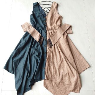 アクシーズファム(axes femme)のaxes femme バイカラーイレヘムワンピース(ひざ丈ワンピース)