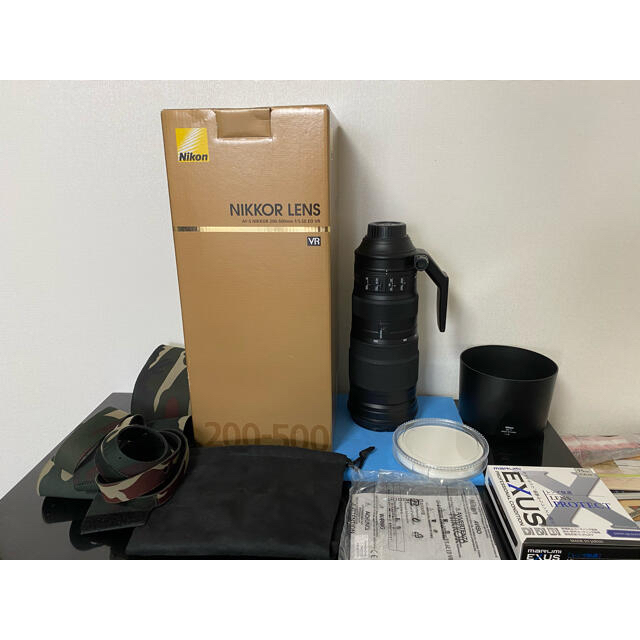 Nikon  AF-S200-500㎜　f5.6E  VR  元箱　迷彩カバー付