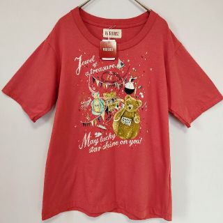 ピンクハウス(PINK HOUSE)の【新品未使用】ピンクハウス テディベアプリント 赤ベース 半袖(Tシャツ(半袖/袖なし))