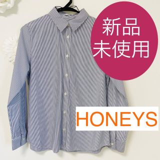 ハニーズ(HONEYS)の【値下げ！】新品！ハニーズ ストライプブラウス(シャツ/ブラウス(長袖/七分))