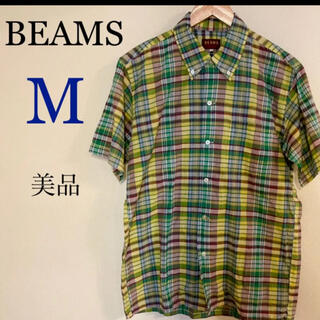ビームス(BEAMS)の★美品★beams半袖シャツ メンズ チェックシャツ【M】(シャツ)