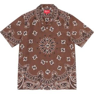 シュプリーム(Supreme)のSupreme Bandana Silk S/S Shirt Brown M(シャツ)