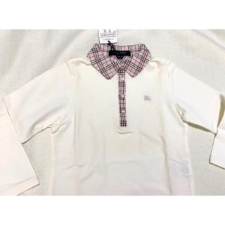 バーバリー(BURBERRY)の【廃番品】新品・未使用タグ付　チェック柄襟付きカットソー　長袖　キッズ　110(Tシャツ/カットソー)