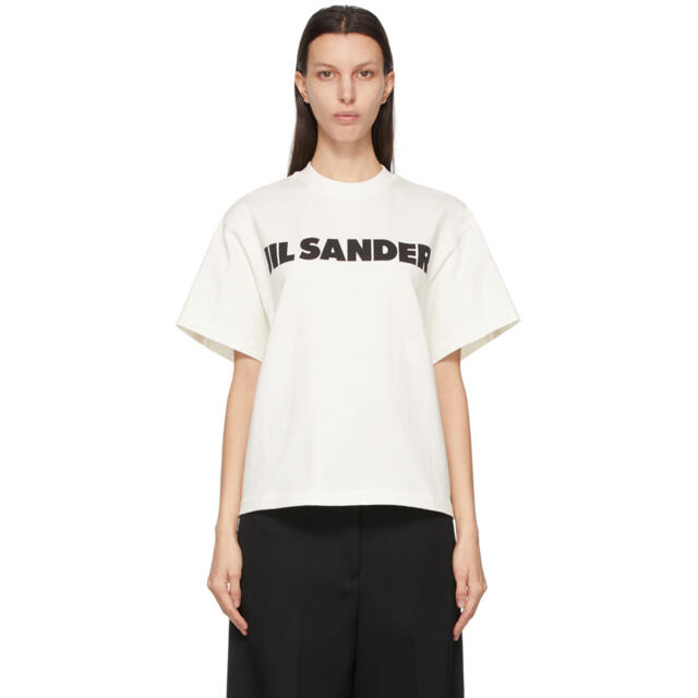 新品 Jil Sander ホワイト コットン ロゴTシャツ size S 新品 Jil Sander ホワイト コットン ロゴTシャツ size S