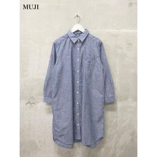 ムジルシリョウヒン(MUJI (無印良品))の【MUJI】ストライプシャツワンピース　無印良品(ひざ丈ワンピース)