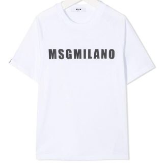 エムエスジイエム(MSGM)の【新作】MSGM ロゴTシャツ　ホワイト　12(Tシャツ(半袖/袖なし))