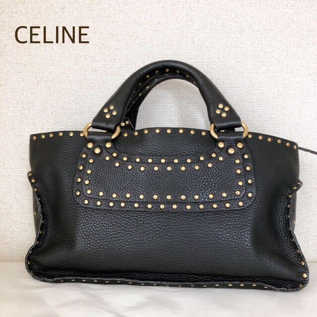 美品 CELINE セリーヌ ブギーバッグ レザーバッグ スタッズ