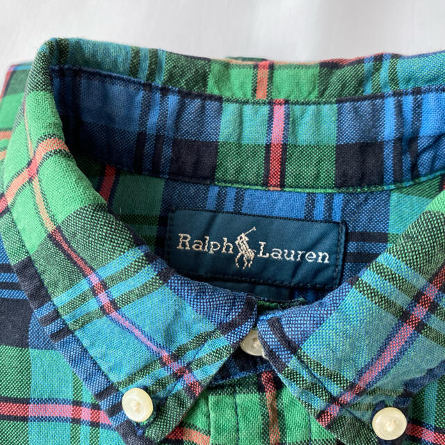 Ralph Lauren(ラルフローレン)のラルフローレン チェックシャツ 3T 100 緑 キッズ/ベビー/マタニティのキッズ服男の子用(90cm~)(ブラウス)の商品写真