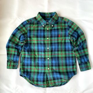 ラルフローレン(Ralph Lauren)のラルフローレン チェックシャツ 3T 100 緑(ブラウス)