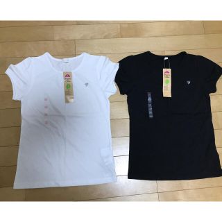 イオン(AEON)のキッズ　オーガニックコットンTシャツ　2枚セット　白・黒　１５０センチ(Tシャツ/カットソー)