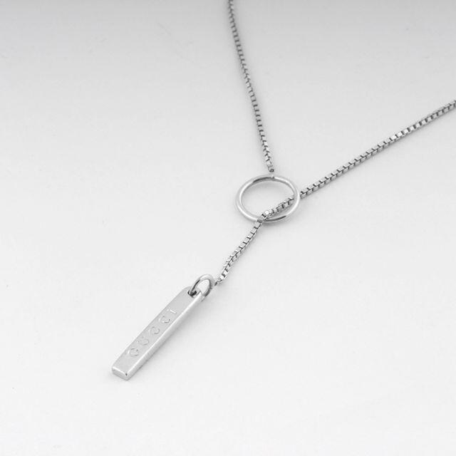 グッチ ラリアット ネックレス K18WG 5.4g アクセサリー N04129
